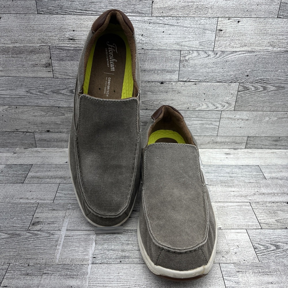 Florsheim Great Lakes Brown Canvas Moc Toe Slip On Shoes Men Size 12M